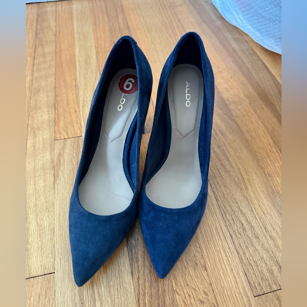 Aldo Navy Suede Heels